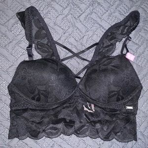 NWT PINK Lace front sexy bra XS